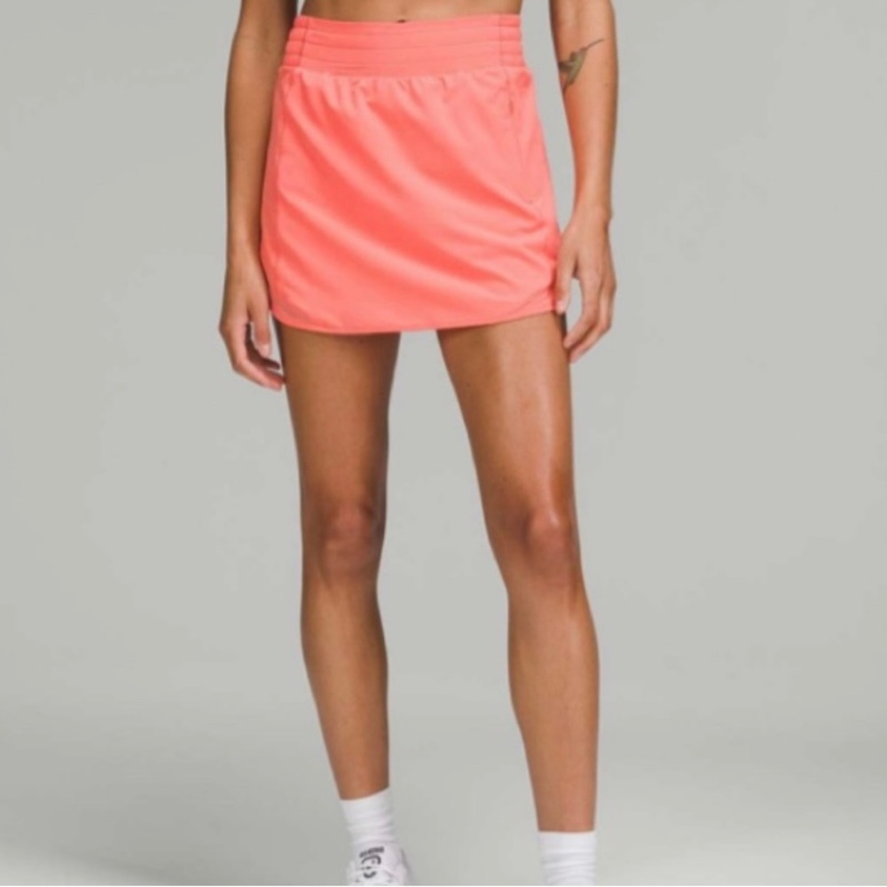 lululemon Hotty Hot Skirt High Rose Long in Raspberry Cream NWOT